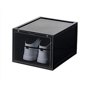 XIAOLI Verdikte Schoenendoos Opbergdoos Transparante Schoenenkast Artefact Schoen Opberglade Type Opbergdoos Acryl Anti-zuurstof Diy Eenvoudig te monteren (Kleur: Zwart)