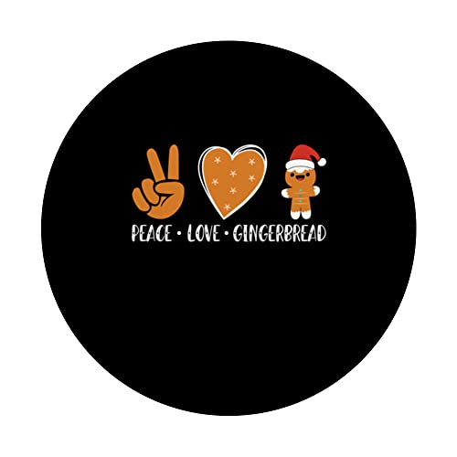 family clothing xmas Christmas santa hat peace gingerbread PopSockets Swappable PopGrip, Black - Image 3