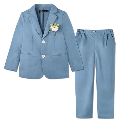 LOLANTA 2PCS Traje de Lino Boda Niño, Conjunto de...