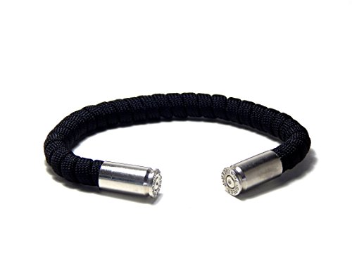 Blue Sky Outdoor Gear Bullet Bracelet Black Paracord 9 mm Nickel Casing