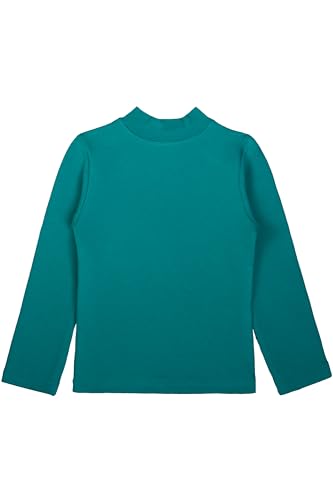 Image of Lilax Girls' Basic Long Sleeve Mock Turtleneck Cotton T-Shirt