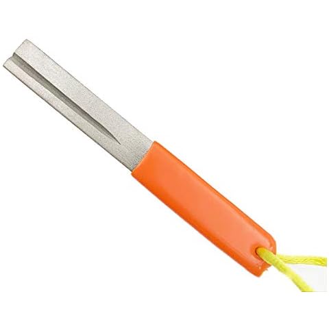 Amarillo doble lado diamante sacapuntas carpas gancho de pesca herramienta de afilado Cover