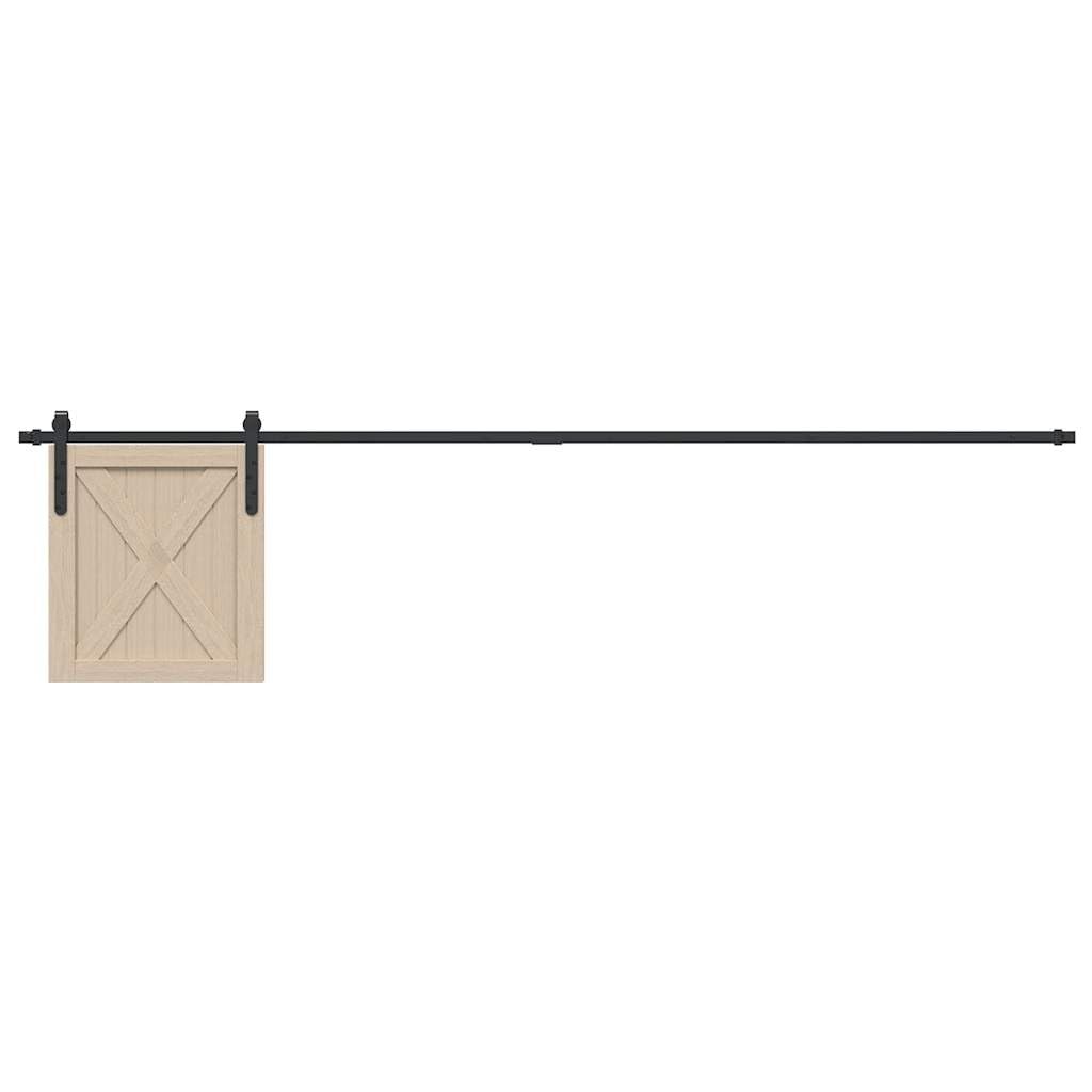 Juego de herrajes para puerta corredera de acero al carbono con recubrimiento en polvo, 213 cm, con ruedas silenciosas para puertas de armario de 22 a 25 mm, incluye tope de puerta, juntas