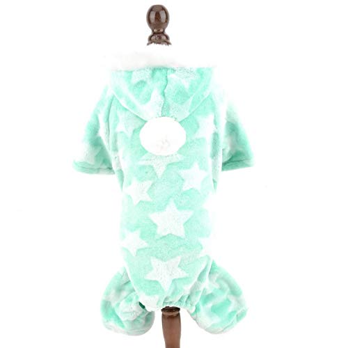 smalllee_lucky_store Pet Warm Stars Flannel Fleece Pajamas Onesie Winter Hoodie Sweater Jumpsuit for Small Dogs Cats Coat Jacket Soft Outfits Puppy Clothes