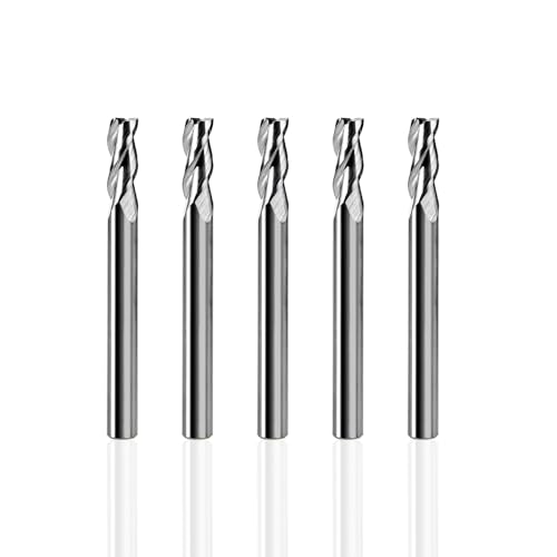 Image of NZ 3 Flute 1 /4 inch Carbide Square End Mill, 5PCS | Milling Cutter for Machining Alloy Steel, Aluminum Alloy, Copper Alloy