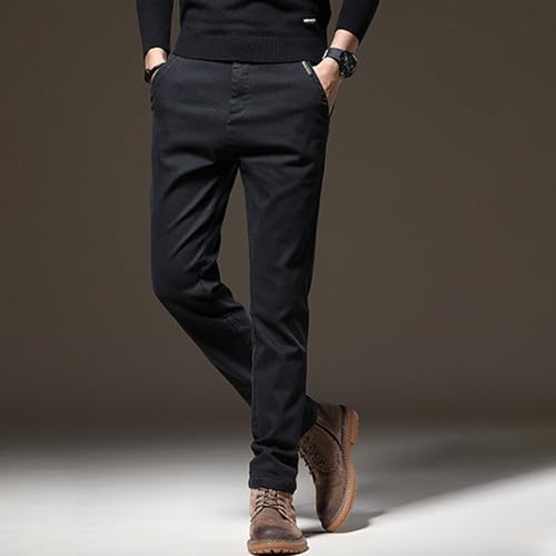Men's Casual Stylish Dress Pants Stretchy Straight Fit Suit Pants Versatile Solid Color Work Pants​4
