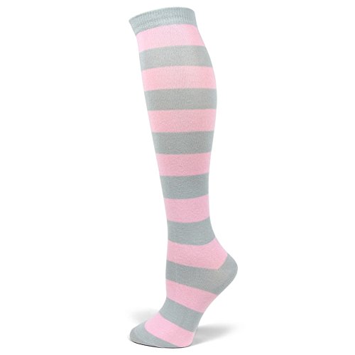 Image of PolyMedea Elite Quality Colorful Soft Cotton Women's Striped Knee High Socks