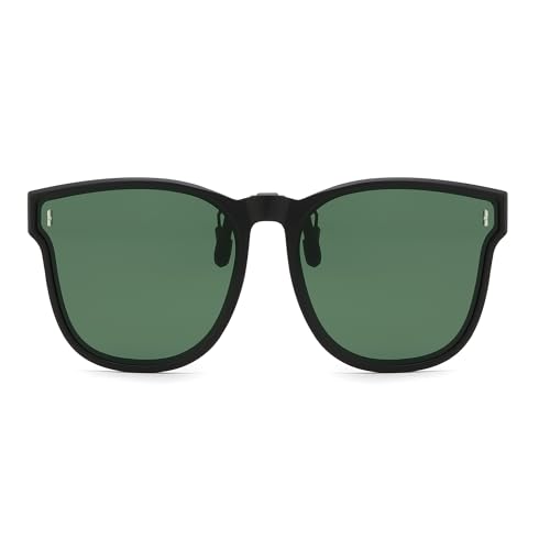 Image of FEISEDY Polarized Clip On Sunglasses Over Prescription Glasses Men Women Fit Flip Up B4177