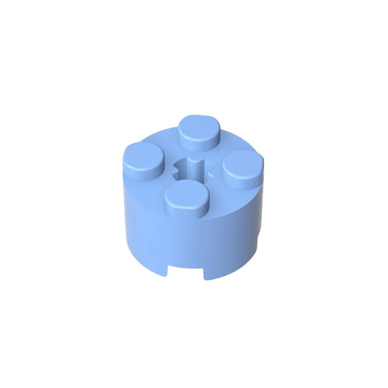 Gobricks 6143 Round Brick Brick Round 2x2 with Axle Hole 50 Pieces GDS-607 Compatible with Lego Building Blocks Color:Bright Light Blue โ image 1