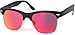 Produktbild styleBREAKER Kinder Sonnenbrille mit Ovalen Gläsern Kunststoff Metall Rahmen, Polycarbonat Gläsern, Retro 09020135, Farbe:Gestell Schwarz-Gold/Glas Orange-Rot verspiegelt