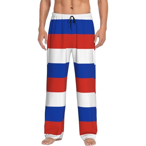 Pantalon de pyjama homme grand et grand EdWal noir à motif russe pour dormir libre
