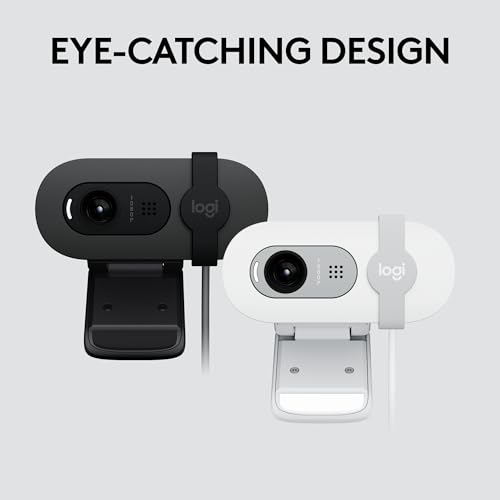 Image of Logitech Brio 101 Full HD 1080p Webcam for Meetings,Streaming,Desktop,Laptop,PC - Built-in Mic,Shutter,Works with Zoom,Microsoft Teams,Nintendo Switch 2's New GameChat Mode,USB-A,-Black,(Pack of 4)