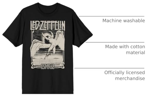 Image of Led Zeppelin Icarus Falling 68 Crew Neck Short Sleeve Men's Black T-Shirt
