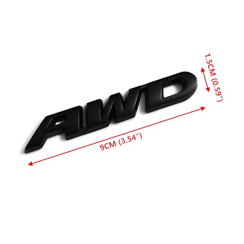 Image of PTDecals 2 PCS Black Metal AWD Emblem Sticker Badge Decal for Auto Car Trunk Tailgate Side Fenders Decoration