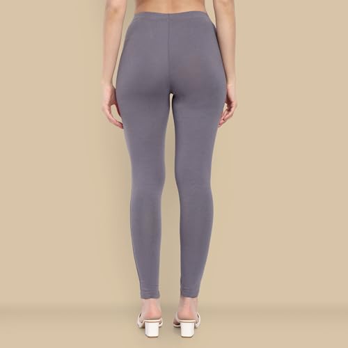 Image of ONE SKY Women Full Length Leggings | Cotton Modal Spandex Blend | High Waist Stretchable & Bio-Washed Fabric | Colour-Lock Technology | Comfortable Leggings for Women