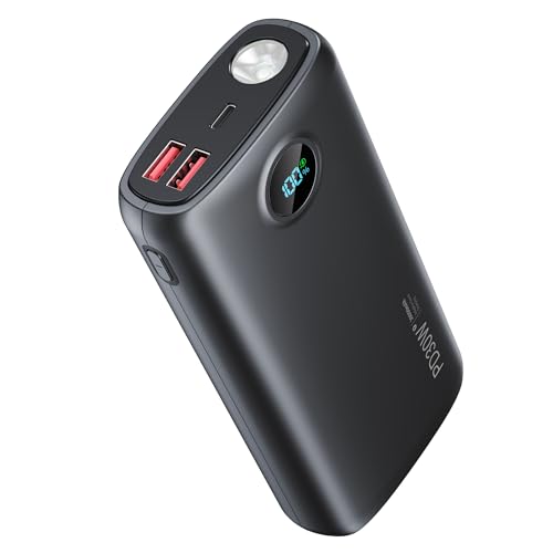 Portable Charger, 30000mAh Power Bank 30W USB C Fast Charging, Travel Essentials Battery Pack with 3W Flashlight & LED Display, External Battery for iPhone 17/16/15, Galaxy S25, LG, Tablets, Black