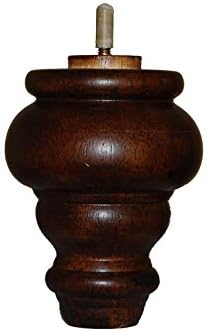 Abacus Swivel Chair Parts #CL605 6" Dark Walnut Finish Ottoman/Couch/Sofa Wooden Legs - Set of 4