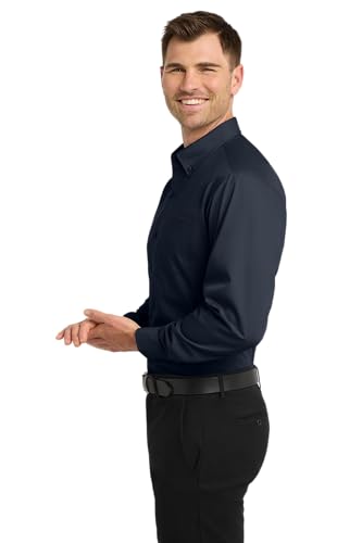 Image of Port Authority Men's Long Sleeve Carefree Button-Down Poplin Shirt