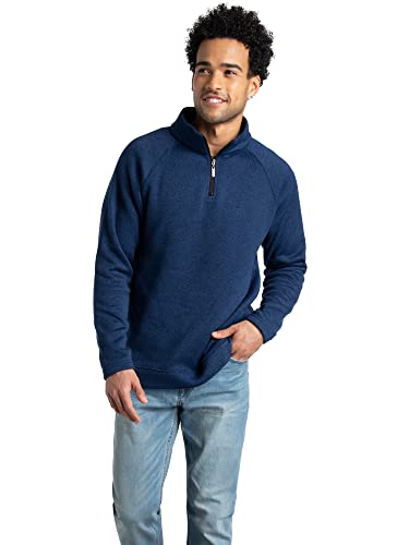Fruit of the Loom Men's Eversoft Fleece-Sweatshirts & Hoodies, Moisture Wicking & Breathable, Sizes S-4X, Quarter Zip-Navy Heather, Medium - image 1