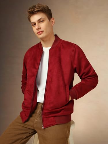 Image of Dennis Lingo Men Regular Fit Suede Fabric Full Sleeves Solid Jackets
