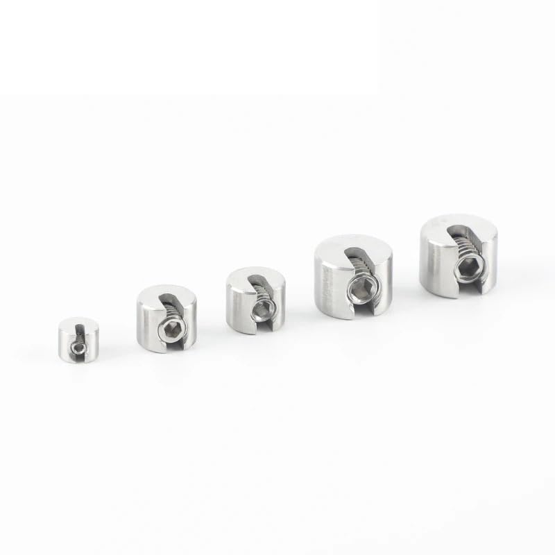 Abrazaderas De Cuerda De Cable 10 Uds 316 acero inoxidable 2/3/4/5/6 Mm tope de agarre de cuerda de alambre abrazadera de cuerda de Cable de pivote único pequeño Clips De Cuerda De Cable(5mm)