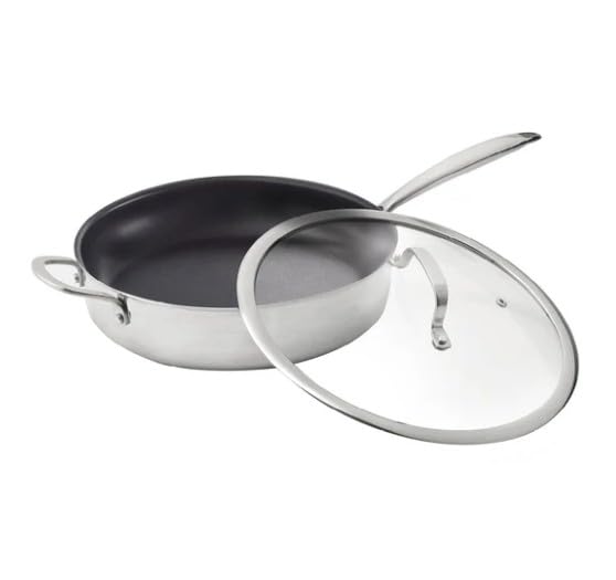 Dreifach antihaftbeschichtete Edelstahlpfanne, 24 cm – Silber