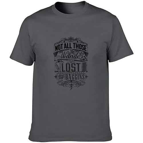 Photo de Not All Those Who Wander are Lost by Jrr Tolkien Mens T-Shirt Graphic Unisex Tee Grey L
