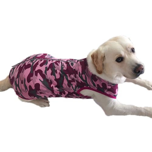 Image of Recovery Suit Post Surgery for Large Medium Dog, Spay Recovery Suit for Male and Female Dogs, Post Surgery Dog Onesie, Substitute E-Collar & Cone (Purple Camouflage-2XL)