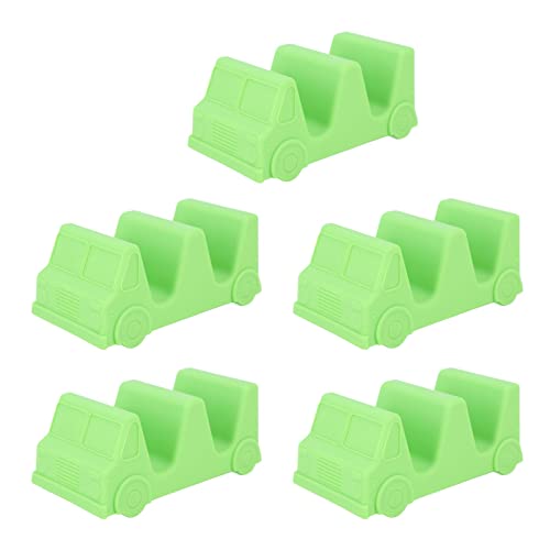 5PCS Taco Holder Stands Set, Small Car Shape Shape Taco Tray for Kitchen Restaurant (Green)