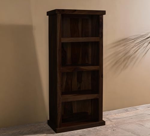 Image of ANGEL FURNITURE Sheesham Wood Bookshelf (Small, Walnut Finish)