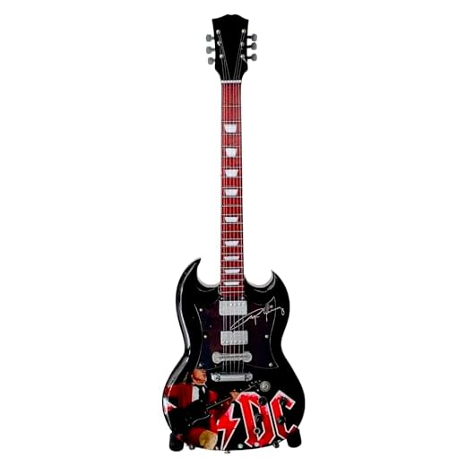 ROCKSTAR MUSIC - Réplica Miniatura Gibson SG 1:4 | Detalle Pintado a Mano | Ícono de Angus Young y AC DC | Regalo para Amantes de la Música | Decoración Estilosa