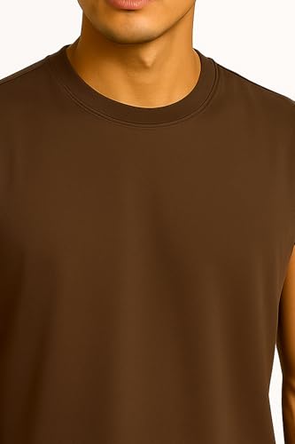 Image of JUGULAR Tank Tops Sleeveless T-Shirt for Men Gym Wear Vest Solid Stylish Round Neck Running for Sports Workout Fitness & Casual or Beach Wear
