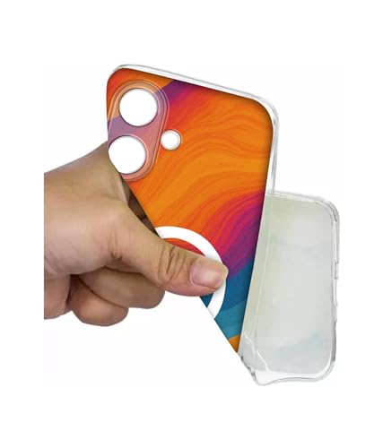 Image of Casotec Back Cover for Tecno Spark Go 2 4G Sunset Spectrum Waves Magnetic Ring Design (Not Magnetic Compatible) | UV Printed Soft TPU Shockproof Back Case for Tecno Spark Go 2 4G