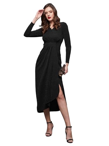 Image of Miss Chase Women's Comfortable Round Neck Sleeveless Striped Midi Bodycon Dress with Zipper