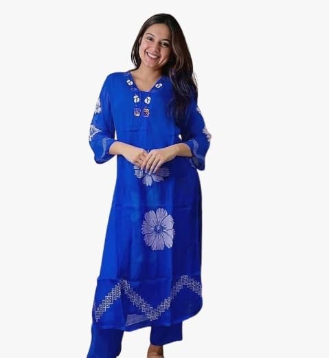 Image of Jatsy Women Pure Cotton Kurta Pant Dupatta Set | Salwar Suit Set For Girls And Women's