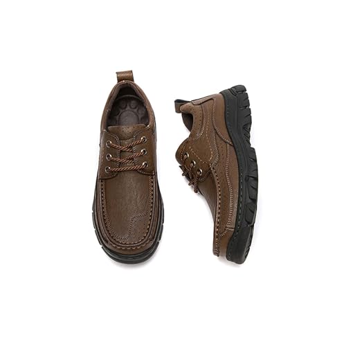 Men's Premium Cowhide Leather Walking Shoes, Fashion Casual Sneakers, Business Casual Leather Shoes, Driving Shoes, Soft, Comfortable, Wear-Resistant, Hand-Stitched3