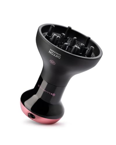 Bellissima Diffon Worldwide Diffuser Hair Dryer for Curly Hair - Dual Voltage 2-in-1 Blow Dryer with Diffuser - Reduces Frizz Defines Curls Volumizes - Lightweight Easy Hold Handle