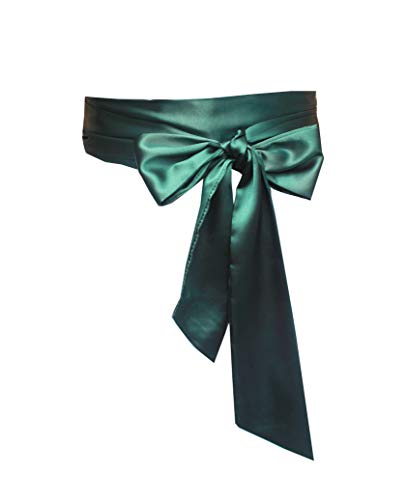 Wedding satin sash belt for special occasion dress bridal sash (Emerald)
