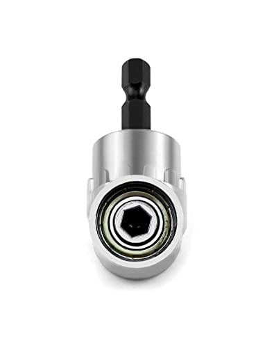 QWORK 105 ° haakse schroevendraaier bevestigingsadapter, 1/4-inch snelwissel magnetische bithouder met zeshoekige as, multifunctionele haakse boor - Afbeelding 3