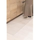 AP LAB キッチンマット【L字の折り目付きで便利】透明 拭ける 床保護マット すべり止め付き 防水 汚れ防止 凹み 傷防止 床暖房対応 クリアマット 台所・シンク下・調理台対応 (60×180cm)