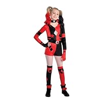 Party City Harley Quinn Costume for Girls - DC Comics Harley Costume Includes Romper, Choker, Gloves & Leg Warmers - Costumes for Halloween, Birthday Parties & Themed Events