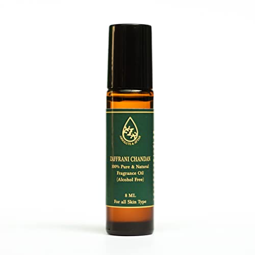Image of ABSOLUTE & ATTAR 100% Natural Fragrance /Scent Kannauj Attars Rollerball- Roll On Perfume - 8ml (Zaffrani Chandan)