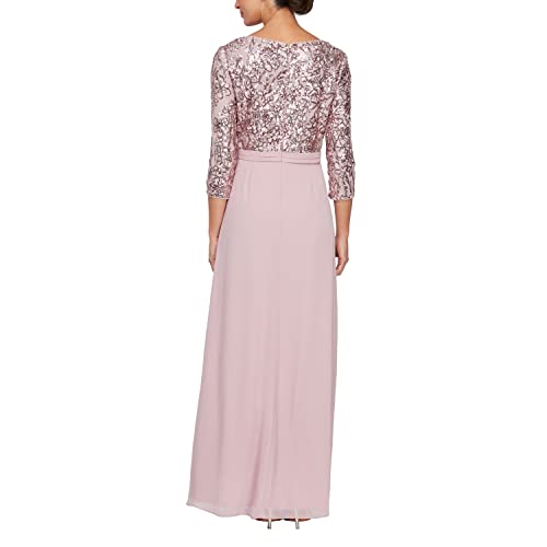 Image of Alex Evenings Womens Long Lace Top Empire Waist Dress