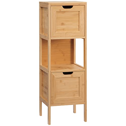 kleankin Badezimmerschrank Badschrank Aufbewahrungsschrank mit Kippschutz...