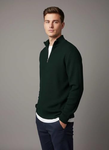 Image of Men's Full Sleeve Winter Wool Half Zipper Pullover Sweater