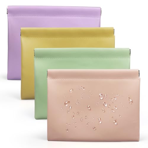 7.09″x5.51″ Small Pouches for Purse, 4PCS Cute Magnetic Mini Makeup Bag, Purse Organizers for Inside Large Storages, Organize Cosmetic, Lipstick, Jewelry,Coins in Women's Handbag