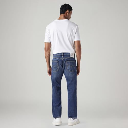 Image of Men's 505 Blue Straight fit mid Rise Jeans