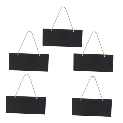 ROMISBABA 5 Piezas Pizarra Colgante Mini de Madera con Cuerda Unidades Tablero Negro para Mensajes para Bodas Fiestas y Decoración de Navidad