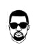 Kanye West Face Decal Vinyl Sticker|Cars Trucks Vans Walls Laptop| BLACK |5.5 in|CCI417
