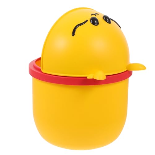 SOESFOUFU Cute Chinese Dragon Desktop Waste Bin Desk Trash Can Mini Lid for Office Home